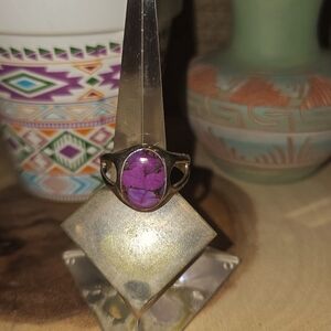 Sterling Silver Ring with Purple Mojave Stone.